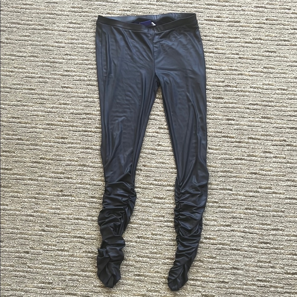 NWOT Miley Cyrus & Max Azria Black Ruched Leggings